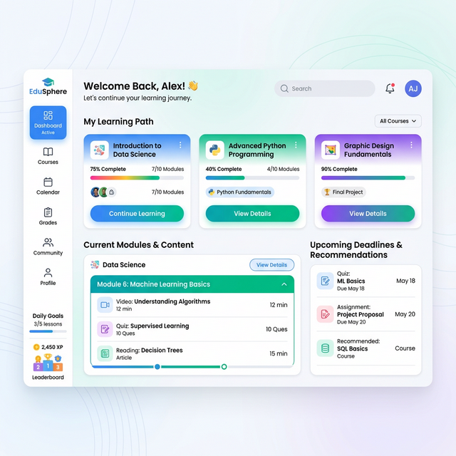 Explyra Learning Platform Interface